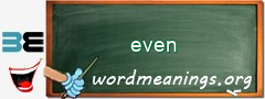 WordMeaning blackboard for even